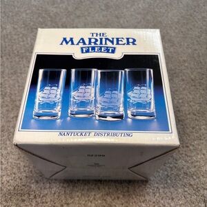 Nantucket Distributing The Mariner Fleet Set 4 Hiball Glasses